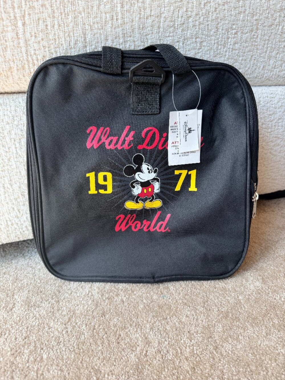 Walt Disney World 1971 Foldable Black Travel Duffle Bag With Shoulder Strap